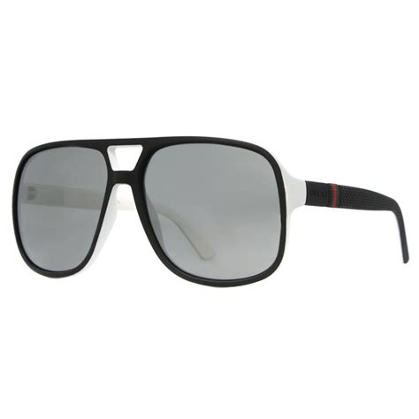 Gucci Sunglasses GG 1115/s M1xt4 Black White Aviator 